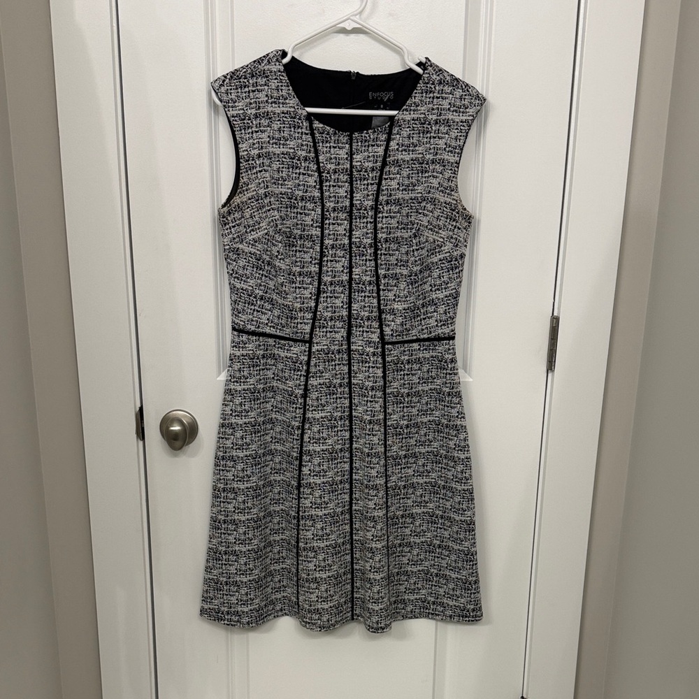 Enfocus Studio Black and White Textured Mini Dress